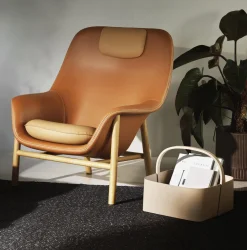 Normann Copenhagen - Drape Lounge Chair High W. Headrest Oak
