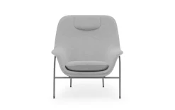 Normann Copenhagen - Drape Lounge Chair High W. Headrest Grey Steel