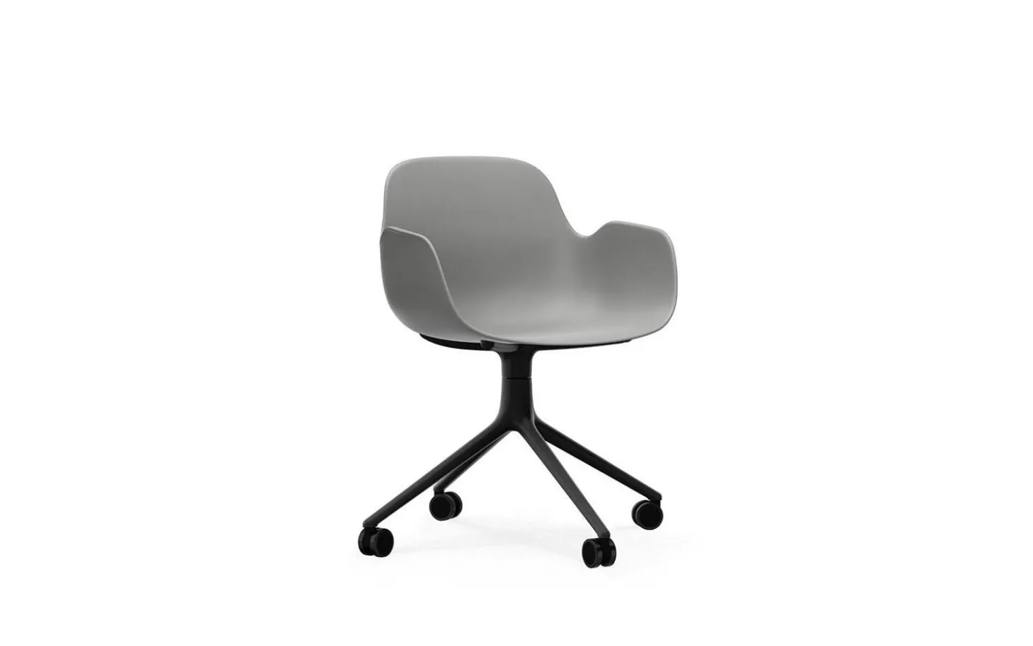 Normann Copenhagen - Form Armchair Swivel 4W Black Alu