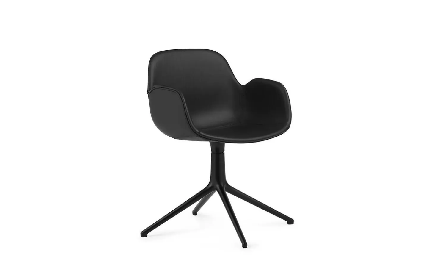 Normann Copenhagen - Form Armchair Swivel 4L Full Uph. Black Alu