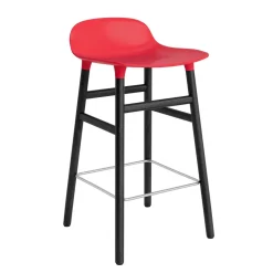 Normann Copenhagen - Form Barstool 65 cm - Rød/Sort eg