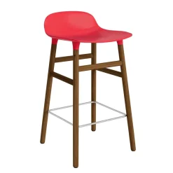Normann Copenhagen - Form Barstool 65 cm - Rød/Valnød