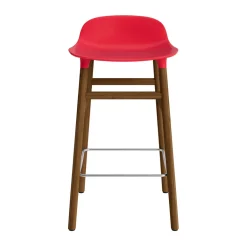 Normann Copenhagen - Form Barstool 65 cm - Rød/Valnød