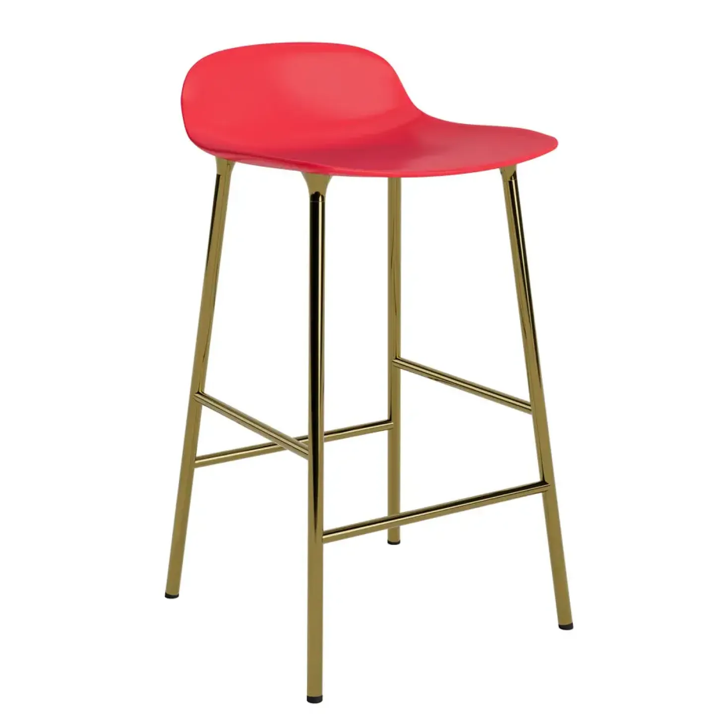 Normann Copenhagen - Form Barstool 65 cm - Rød/Messing