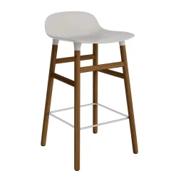 Normann Copenhagen - Form Barstool 65 cm - Varm grå/Valnød