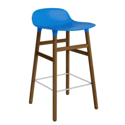 Normann Copenhagen - Form Barstool 65 cm - Blå/Valnød