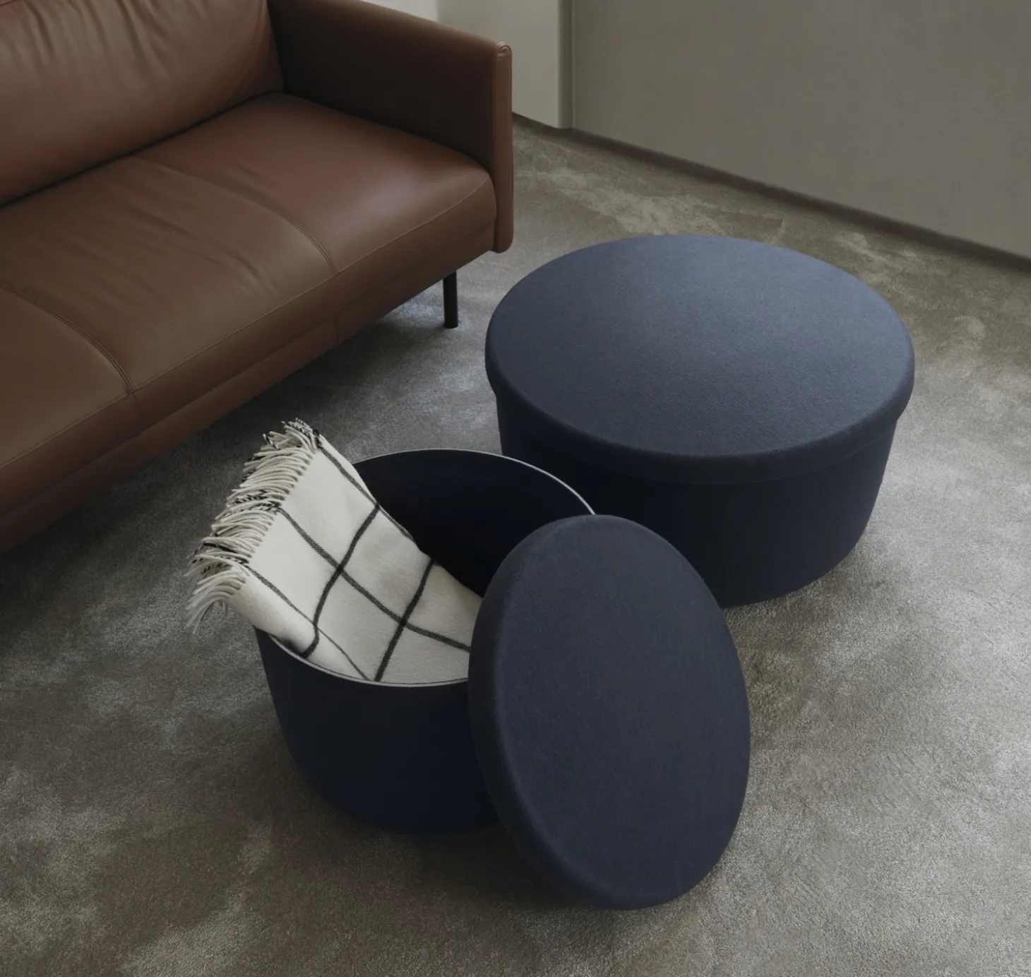 Normann Copenhagen - Hide Opbevarings Puf - Sand - Small