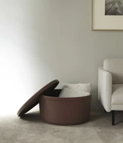Normann Copenhagen - Hide Opbevarins Puf Large - Brun