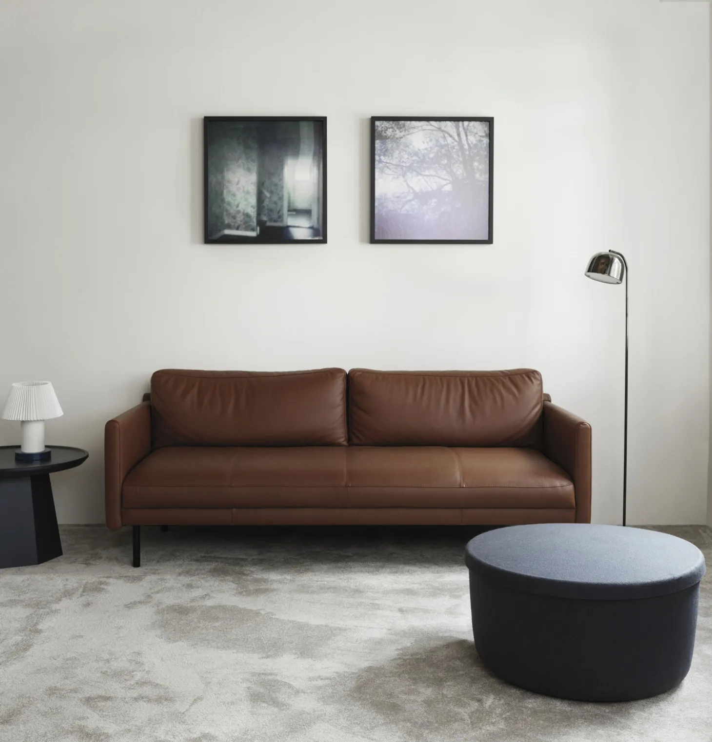 Normann Copenhagen - Hide Opbevarings Puf - Blå - Large