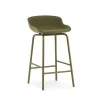 Normann Copenhagen - Hyg Barstool 65 cm Front Upholstery Olive & Olive Steel