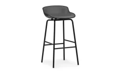 Normann Copenhagen - Hyg Barstool 75 cm Front Upholstery Black & Black Steel
