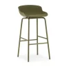 Normann Copenhagen - Hyg Barstool 75 cm Front Upholstery Olive & Olive Steel