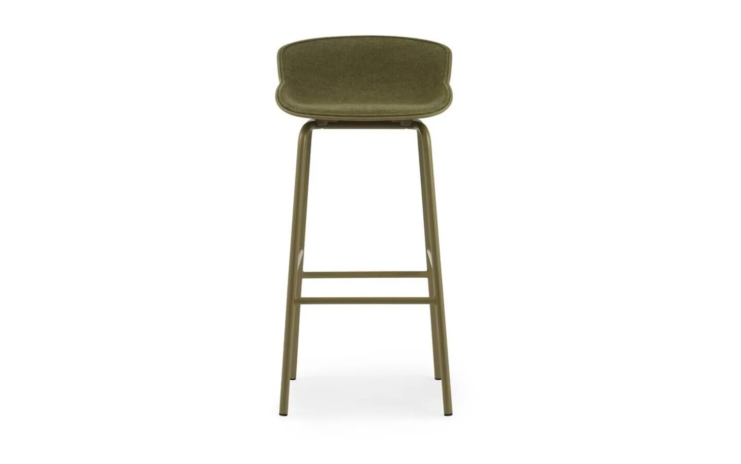 Normann Copenhagen - Hyg Barstool 75 cm Front Upholstery Olive & Olive Steel