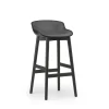 Normann Copenhagen - Hyg Barstool 75 cm Front Upholstery Black & Black Oak
