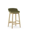 Normann Copenhagen - Hyg Barstool 65 cm Front Upholstery Olive & Oak