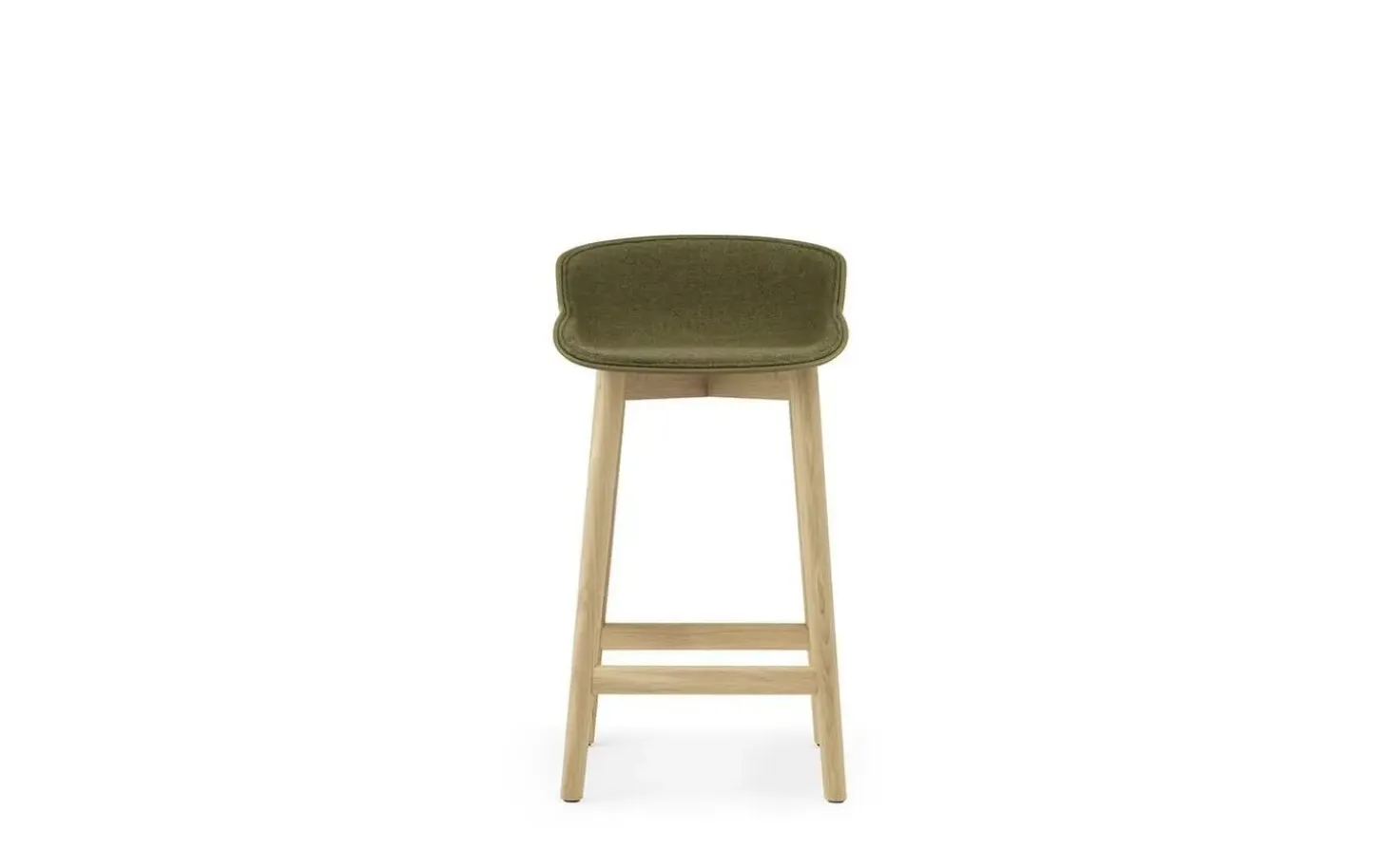 Normann Copenhagen - Hyg Barstool 65 cm Front Upholstery Olive & Oak