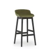 Normann Copenhagen - Hyg Barstool 75 cm Front Upholstery Olive & Black Oak