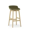 Normann Copenhagen - Hyg Barstool 75 cm Front Upholstery Olive & Oak