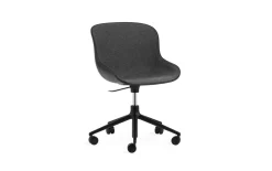 Normann Copenhagen - Hyg Chair Swivel 5W Gas Lift Front Upholstery Black & Black Alu