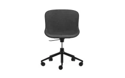 Normann Copenhagen - Hyg Chair Swivel 5W Gas Lift Front Upholstery Black & Black Alu