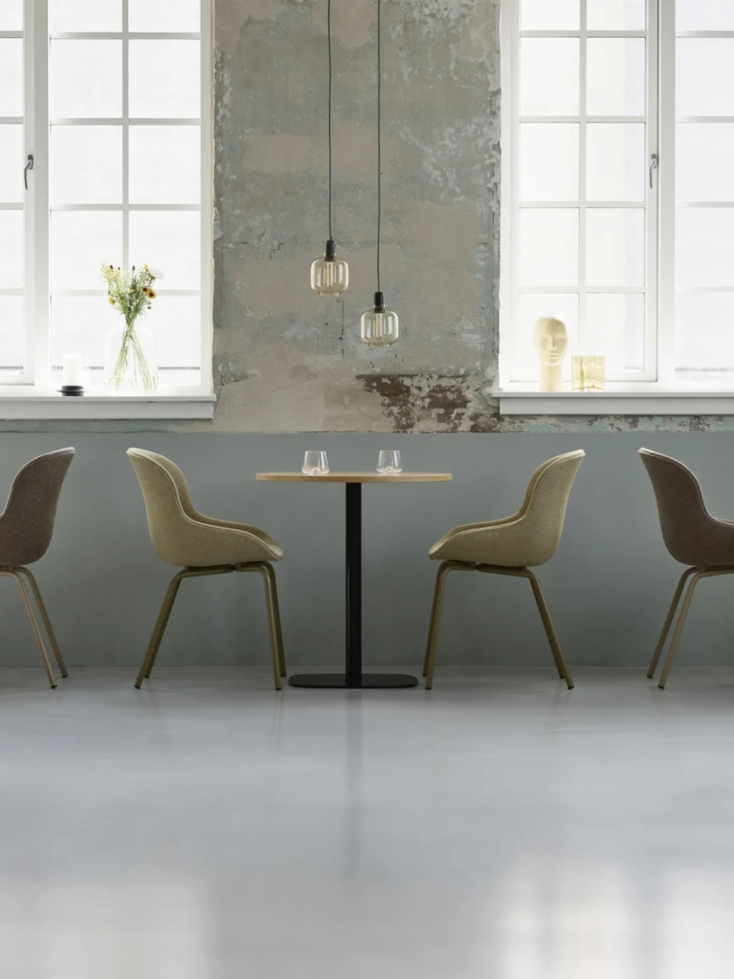 Normann Copenhagen - Hyg Chair Full Upholstery Olive Steel