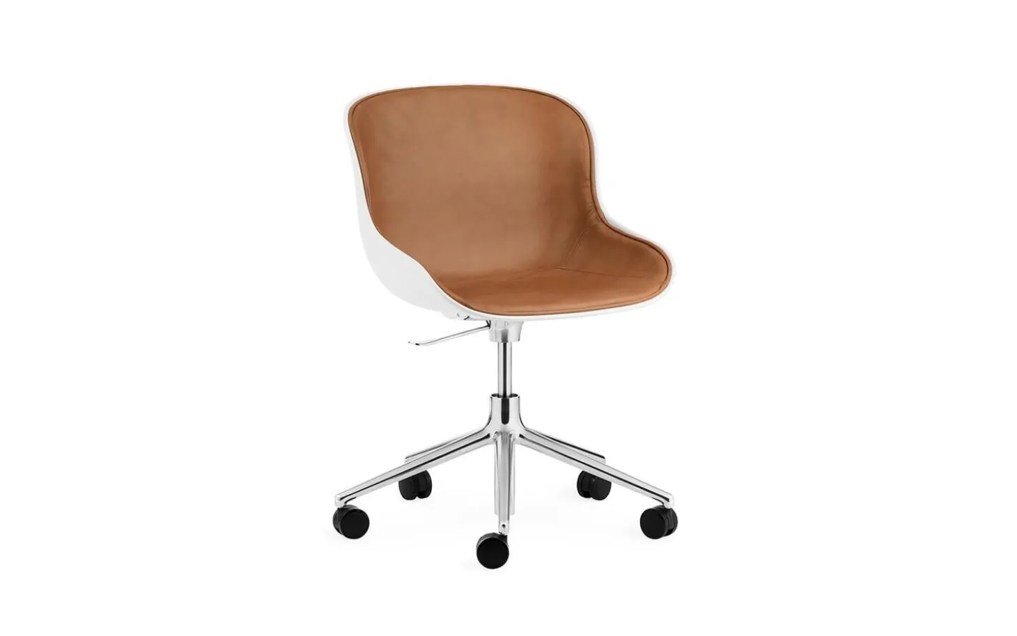 Normann Copenhagen - Hyg Chair Swivel 5W Gas Lift Front Upholstery White & Alu