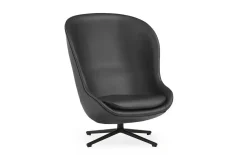 Normann Copenhagen - Hyg Lounge Chair High Swivel Black Alu