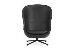 Normann Copenhagen - Hyg Lounge Chair High Swivel Black Alu