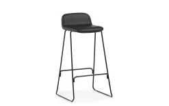 Normann Copenhagen - Just Barstool 75 cm w. back Full Upholstery Black Steel