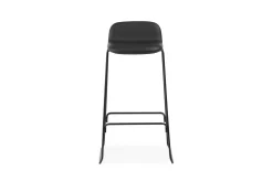 Normann Copenhagen - Just Barstool 75 cm w. back Full Upholstery Black Steel