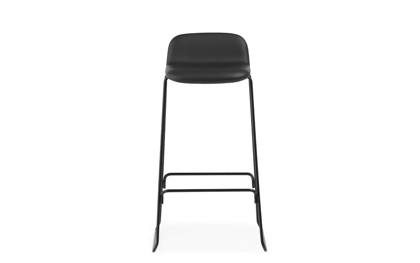 Normann Copenhagen - Just Barstool 75 cm w. back Full Upholstery Black Steel