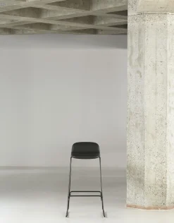 Normann Copenhagen - Just Barstool 75 cm w. back Full Upholstery Black Steel