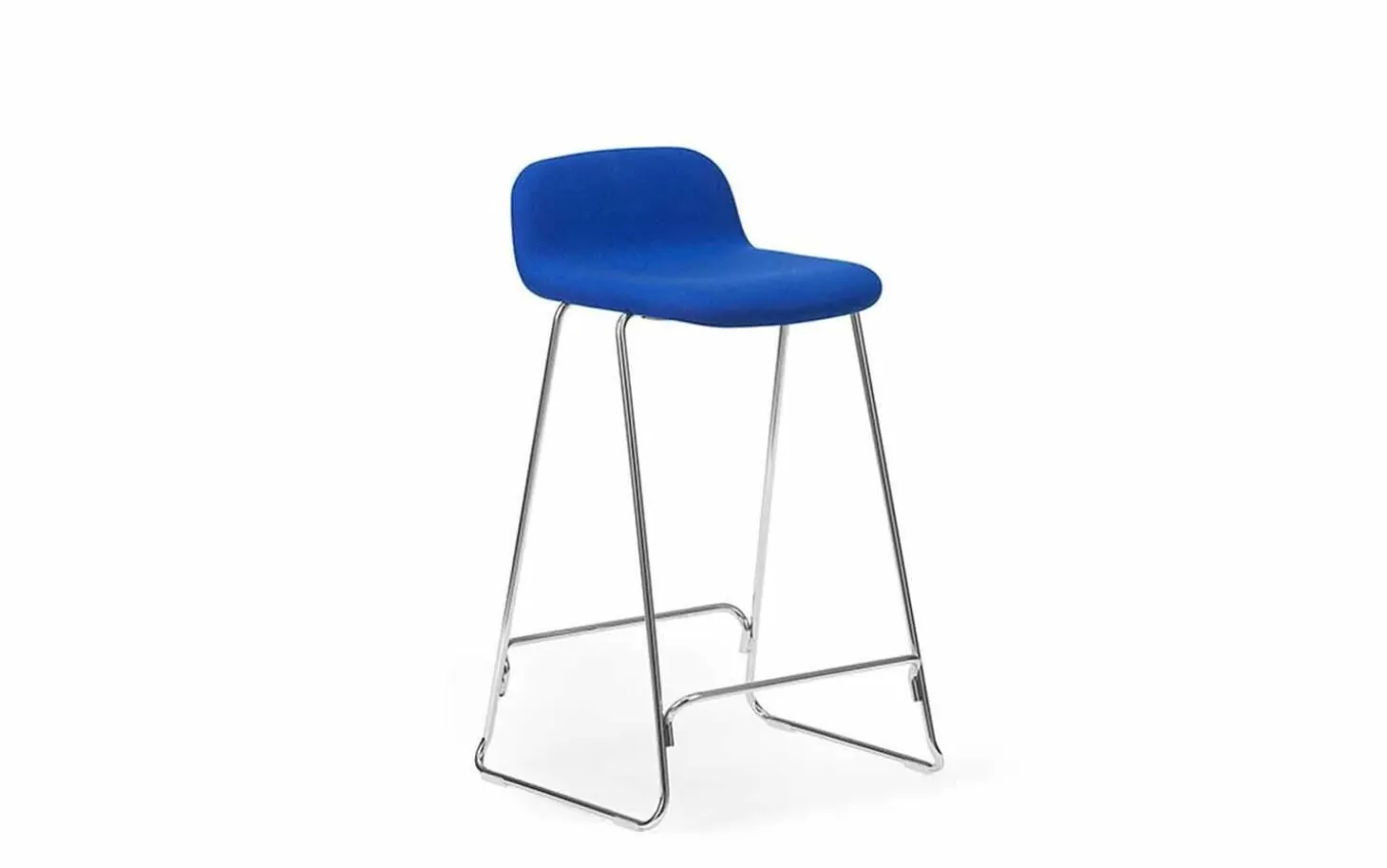 Normann Copenhagen - Just Barstool 65 cm w. back Full Upholstery Chrome