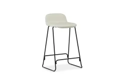 Normann Copenhagen - Just Barstool 65 cm w. back Full Upholstery Black Steel