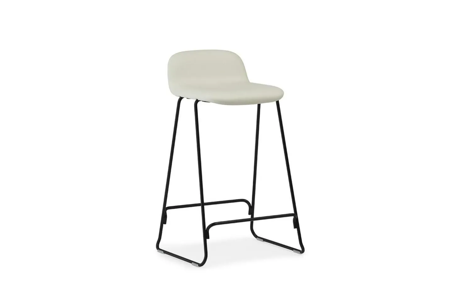 Normann Copenhagen - Just Barstool 65 cm w. back Full Upholstery Black Steel