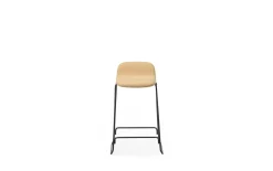 Normann Copenhagen - Just Barstool 65 cm w. back Full Upholstery Black Steel