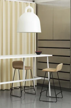 Normann Copenhagen - Just Barstool 65 cm w. back Full Upholstery Black Steel