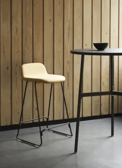 Normann Copenhagen - Just Barstool 65 cm w. back Full Upholstery Black Steel