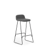 Normann Copenhagen - Just Barstool 75 cm w. back Full Upholstery Black Steel