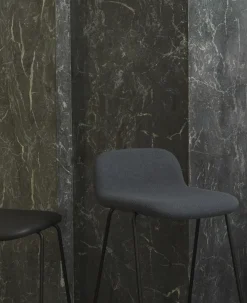Normann Copenhagen - Just Barstool 75 cm w. back Full Upholstery Black Steel