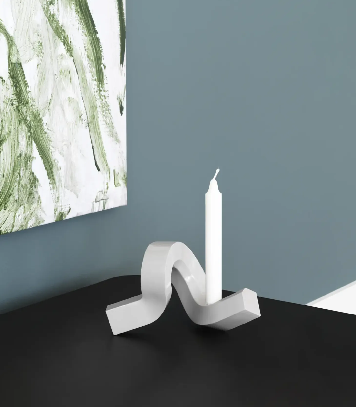 Normann Copenhagen - Lysestage - Crooked Candlestick One - Warm Grey / Varm Grå