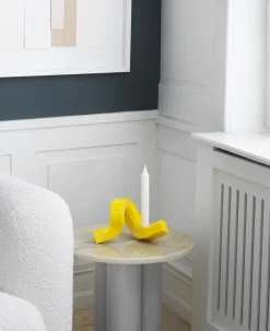 Normann Copenhagen - Lysestage - Crooked Candlestick One - Yellow / Gul