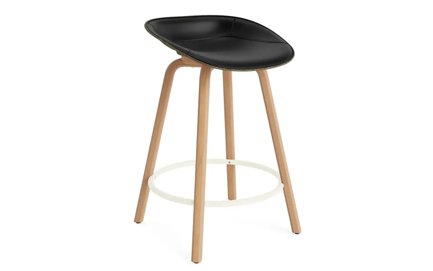 Normann Copenhagen - Mat Barstool 65 cm Front Upholstery Seaweed Beech/Cream - Ultra 41599