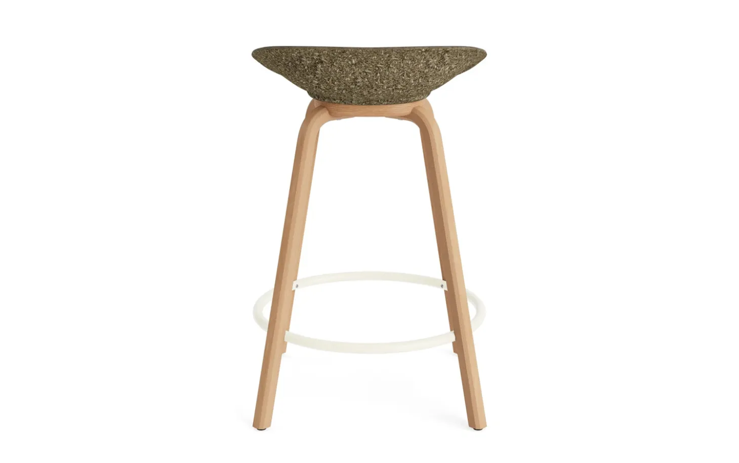 Normann Copenhagen - Mat Barstool 65 cm Front Upholstery Seaweed Beech/Cream - Ultra 41599