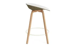 Normann Copenhagen - Mat Barstool 65 cm Front Upholstery Seaweed Beech/Cream - Hallingdal 110