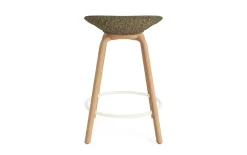 Normann Copenhagen - Mat Barstool 65 cm Front Upholstery Seaweed Beech/Cream - Hallingdal 110