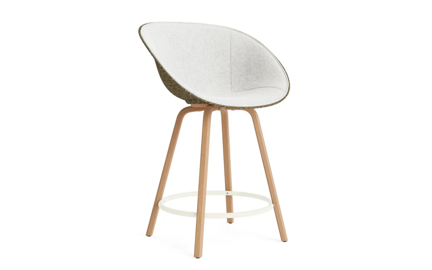 Normann Copenhagen - Mat Bar Armchair 65 cm Front Upholstery Seaweed Beech/Cream - Hallingdal 110
