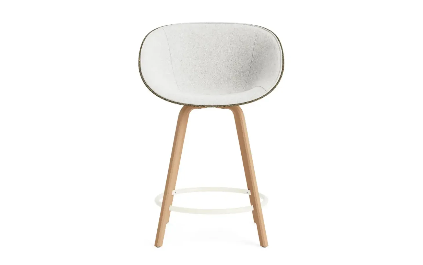 Normann Copenhagen - Mat Bar Armchair 65 cm Front Upholstery Seaweed Beech/Cream - Hallingdal 110