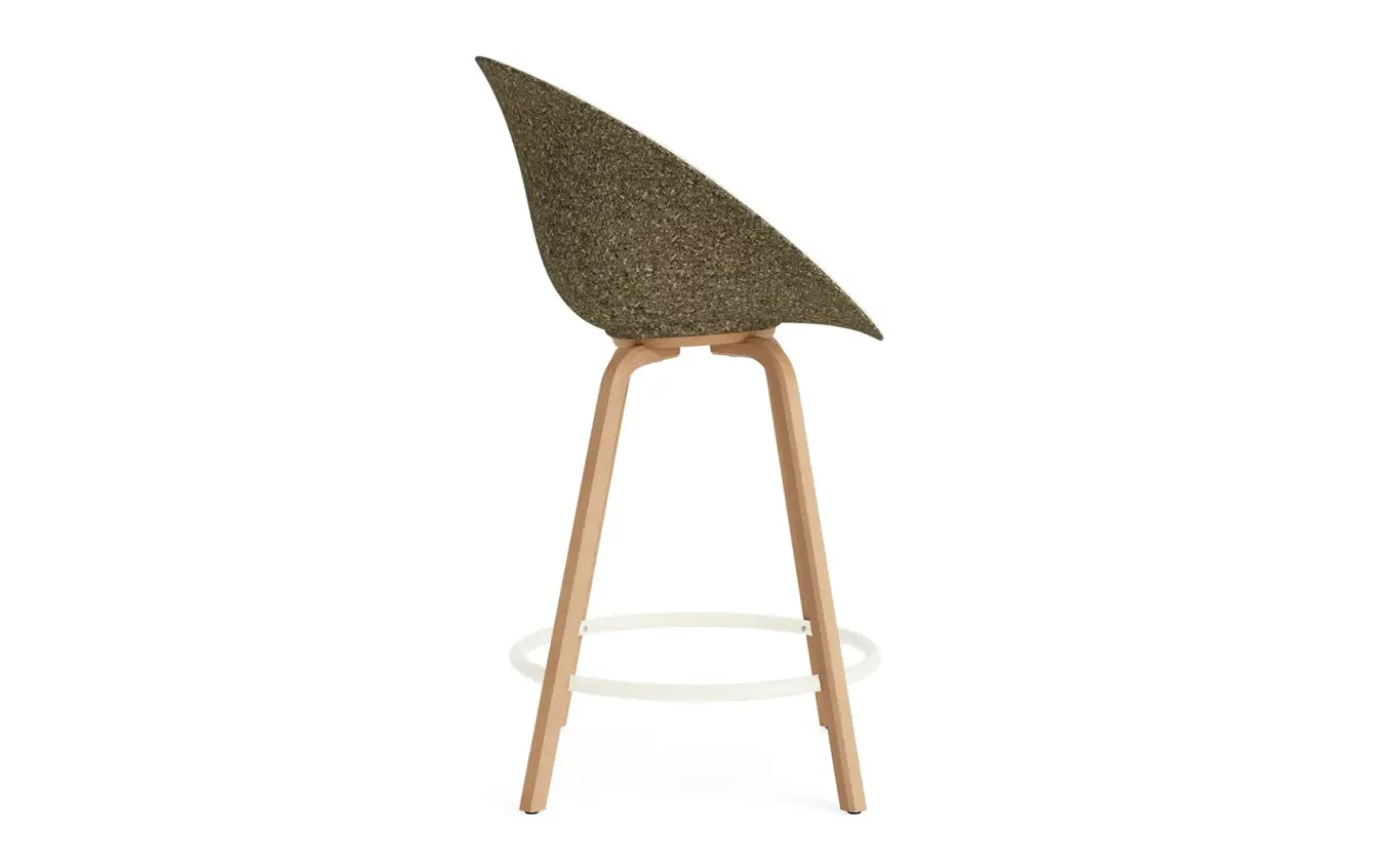 Normann Copenhagen - Mat Bar Armchair 65 cm Front Upholstery Seaweed Beech/Cream - Hallingdal 110