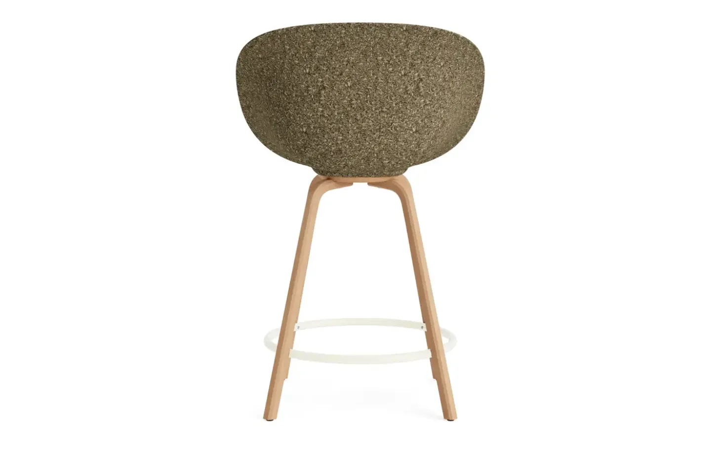Normann Copenhagen - Mat Bar Armchair 65 cm Front Upholstery Seaweed Beech/Cream - Hallingdal 110